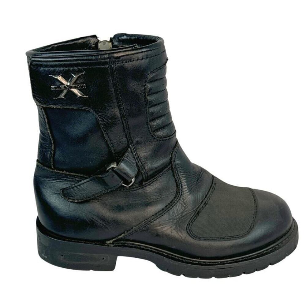 X Element Riding Engineer Black Leather Zipper Closure Motorcycle Boots Size 10